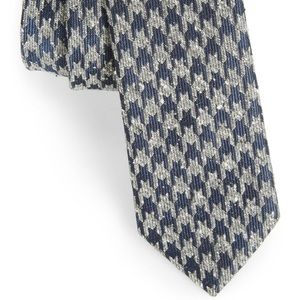 Tie Bar houndstooth knit tie navy dark grey